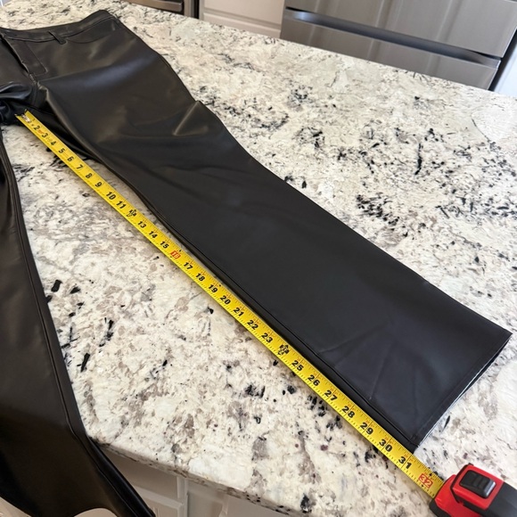 NYDJ Black Faux Leather Marilyn Straight Leg Pants Sculp-Her 
Jeans 16 - Picture 10 of 16